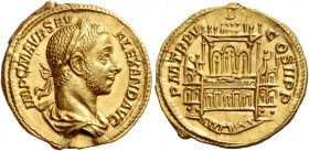 Severus Alexander, 222 – 235. Aureus 226, AV 6.69 g. IMP C M AVR SEV – ALEXAND AVG Laureate and draped bust r. Rev. P M TR P V – COS II P P Nymphaeum ...
