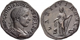 Gordian III augustus, 238 – 244. Sestertius 240-244, Æ 21.78 g. IMP GORDIANVS PIVS FEL AVG Laureate, draped and cuirassed bust r., seen from behind. R...