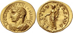 Uranius Antoninus, 253 – 254. Aureus, Emesa 253-254, AV 5.27 g. L IVL AVR SVL ANTONINVS Laureate, draped and cuirassed bust l. Rev. FECVND – ITAS AVG ...