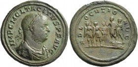 Tacitus, 275 – 276. Medallion 275-276, Æ 21.30 g. IMP C M CL TACITVS P F AVG Laureate, draped and cuirassed bust r. Rev. ADL – OCVTIO – AVG Tacitus, i...