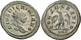 Nigrinian, son of Carinus. Divo Nigriniano. Antoninianus 283-284, billon 3.93 g. DIVO NIGRINIANO Radiate head r. Rev. CONSECRATIO Eagle standing facin...