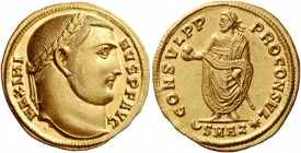 Maximinus II Daia Caesar, 309 – 313. Aureus, Antiochia circa 311, AV 5.26 g. MAXIMI – NVS P F AVG Laureate head r. Rev. CONSVL P P – PROCONSVL The Pri...