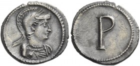 Constantine I, 307 – 337. Anonymous issues, time of Constantine I. Third siliqua, Constantinopolis after 330, AR 1.04 g. Helmeted and draped bust of R...