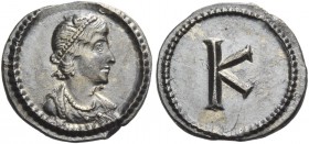 Constantine I, 307 – 337. Anonymous issues, time of Constantine I. Third siliqua, Constantinopolis after 330, AR 1.08 g. Diademed and draped female bu...