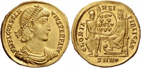 Constantius II caesar, 324 – 327. Solidus, Nicomedia 340-351, AV 4.37 g. FL IVL CONSTAN – TIVS PERP AVG Pearl-diademed, draped and cuirassed bust r. R...