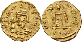 Phocas, 23 November 602 – 5 October 610. Uncertain imitation in the name of Phocas (?). Solidus, uncertain mint in the east after 602, AV 4.57 g. N R ...
