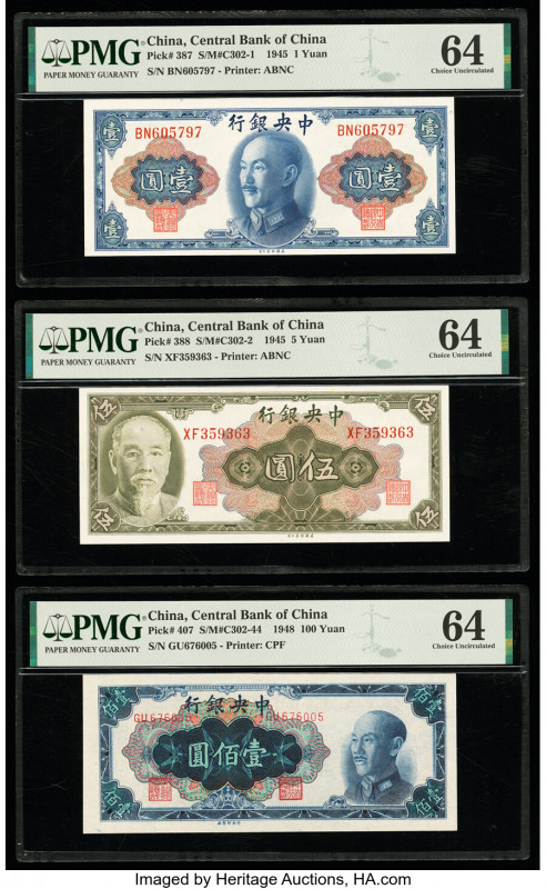 China Group Lot of 5 Examples PMG Choice Uncirculated 64 (4); About Uncirculated...