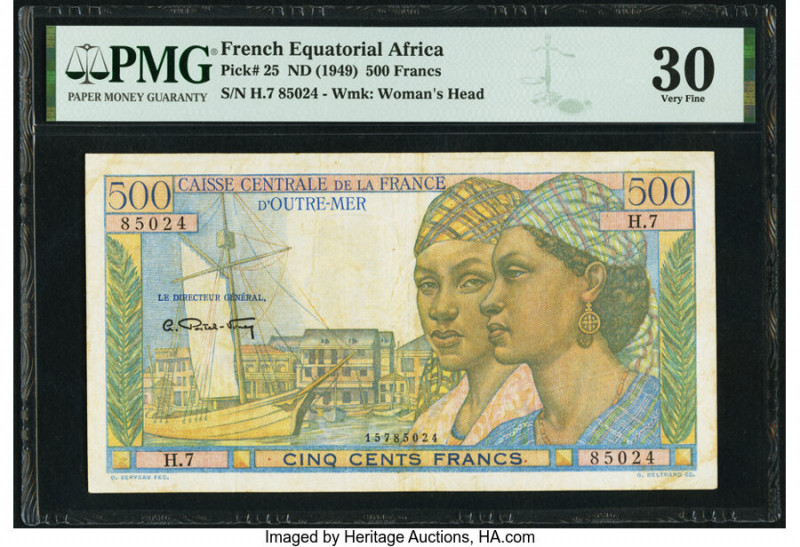 French Equatorial Africa Caisse Centrale de la France d'Outre-Mer 500 Francs ND ...