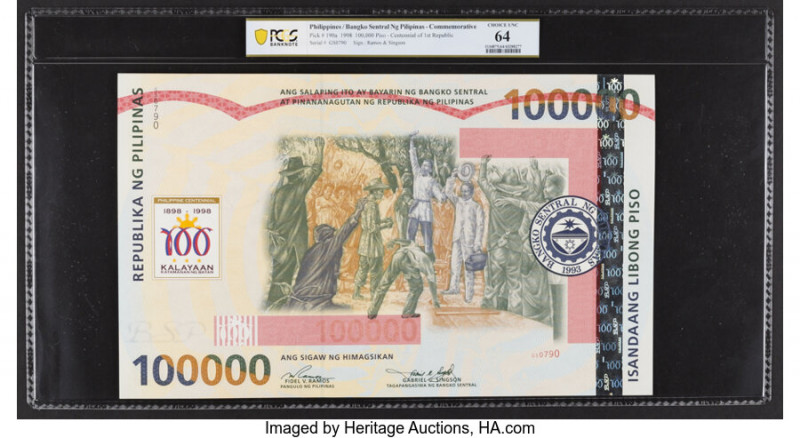 Philippines Philippine National Bank 100,000 Piso 1998 Pick 190a Commemorative P...