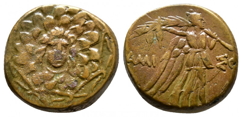 PONTOS, Amisos. Time of Mithradates VI. Circa 85-65 BC. Aegis / Nike advancing r...