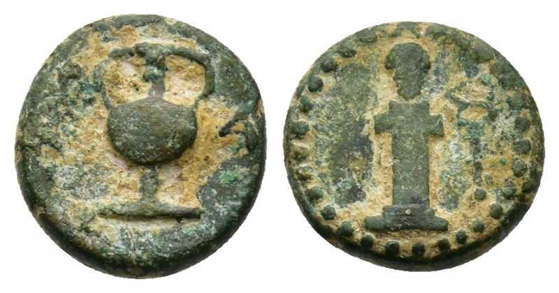 THRACE, Sestos. Circa 300 BC. Herm facing; grain ear and kerykeion flanking / Am...