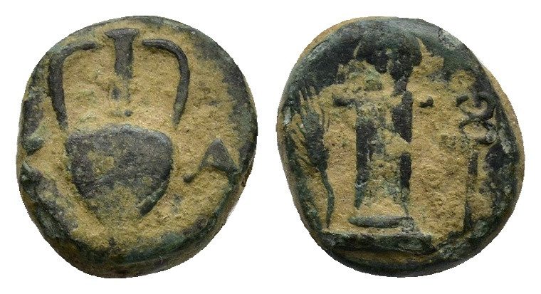 THRACE. Sestos. Ae (Circa 300 BC). Obv: Herm facing; grain ear to left, kerykeio...