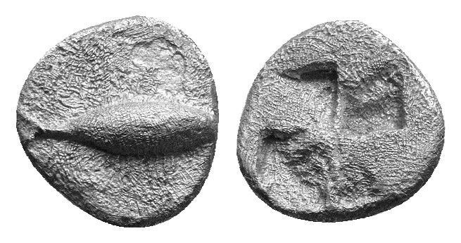 MYSIA, Kyzikos. (Circa 550-500 BC). AR Hemiobol. AR 0.49g