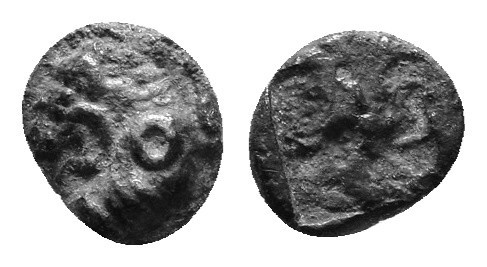Uncertain Asia minor AR Hemiobol AR 0.31g Roaring lion to l. / quadratum incusum