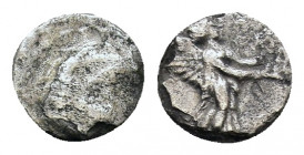 SELEUKID KINGDOM. Seleukos I Nikator & Antiochos I Soter (294-281 BC). Hemiobol. Uncertain, perhaps Seleukeia on the Tigris I. Obv: Head of Herakles r...