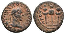 Bithynia, Prusa ad Olympum. Elagabalus (218-222). Av.: …ΑΝΤΩΝΙΝΟϹ ΑΥΓ laureate, draped and cuirassed bust of Elagabalus, r., / ΠΡΟΥϹ[ΑΕΩΝ] aquila betw...