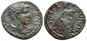 Pisidia, Termessos Ӕ. Pseudo-autonomous issue, 2nd-3rd centuries AD. TEPMHCCEΩN, draped bust of Hermes to right, kerykeion over shoulder / TΩN MEIZONΩ...
