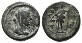 Caria, Tabae. Psudo-autonomous issue 100-218AD. Av.: ΒΟVΛΗ; veiled and draped bust of the Boule, r. / ΤΑΒΗΝΩΝ; Dionysus standing, l., holding cantharu...
