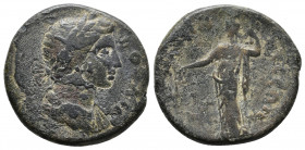 PHRYGIA. Prymnessus. Pseudo-autonomous. Time of the Antonines (138-192). Ae. Obv: ΒΟVΛΗ. Laureate and draped bust of Boule right. Rev: ΠΡVΜΝΗССЄΩΝ. Di...