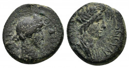MYSIA. Pergamum. Pseudo-autonomous. Roma and Senate (c. AD 40–60) Obv. ΘЄON CYNKΛHTON; Laureate and draped bust of the Senate, right. Rev. ΘЄΑΝ ΡΩΜΗΝ;...
