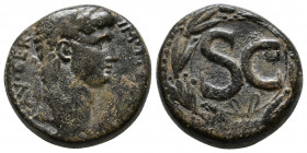 Antioch, Syria. Claudius AD 41-54. IM TI CLA CAE - AV GER, Laureate head right / Large SC within laurel wreath. RPC 4279; McAlee 245-250. AE 15.03g