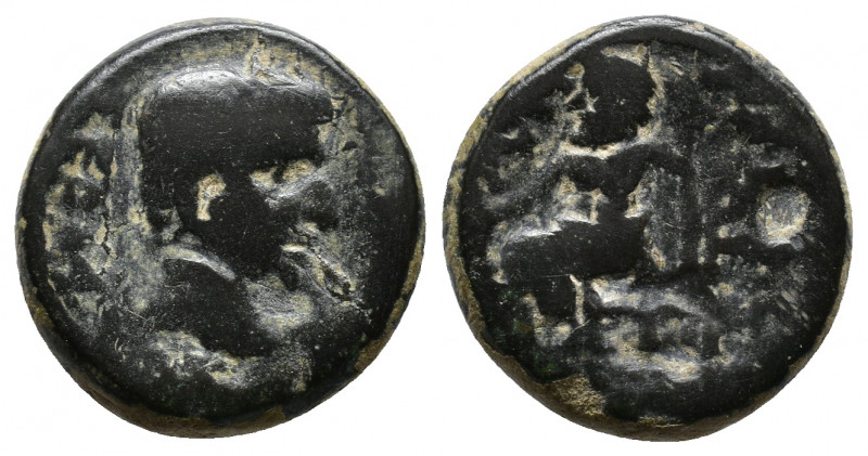 PHRYGIA. Synnada. Tiberius (14-37). AE Obv.: [ϹEΒΑϹΤΟϹ ϹΥΝΝ]ΑΔEΩΝ. Bare head of ...