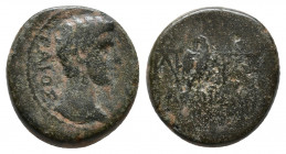 Phrygia. Laodikeia ad Lycum. Augustus 27 BC-AD 14. Polemon Philopatris (ΠΟΛΕ ΦΙΛΟΠΑT), magistrate.Bronze Æ. Struck cca 5 AD. ΓΑΙΟΣ ΚΑΙΣΑΡ, bare head o...