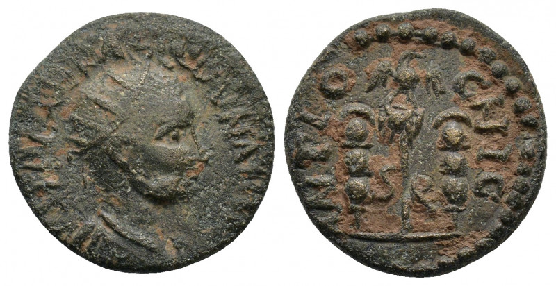 Valerian I, AE22, 253-260, Pisidia-Antioch. IMP CAE R ASLL OVALEHIR (sic!) Radia...