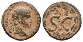 Seleucis and Pieria, Antiocheia ad Orontem. Elagabalus (218-222), ΑΥΤ ΚΑΙ ΜΑΡ ΑΥΡ ΑΝΤΩΝƐΙΝΟϹ ϹƐ; radiate head of Elagabalus, r. / S C, Δ Ɛ; within lau...