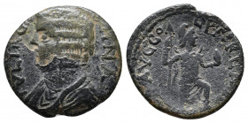 PISIDIA. Parlais. Julia Domna (Augusta, 193-217). Ae. Obv: IVLIA DOMNA AVG. Draped bust left. Rev: IVL AVG COL PARLAIS. Mên standing right, wearing Ph...