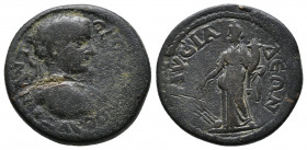 PHRYGIA. Lysias. Gordian III, 238-244. 2 Assaria. ΑΥΤ Κ Μ ΑΝΤ-Ω ΓΟΡΔΙΑΝΟC Laureate, draped and cuirassed bust of Gordian to right. Rev. ΛVCΙΑ-ΔΕΩΝ Tyc...