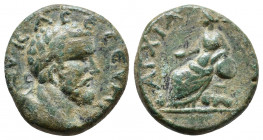 THRACE. Anchialus. Septimius Severus (193-211). Obv: AVT K CЄΠ CЄVHPOC. Laureate head right. / Rev: AΓXIAΛЄΩN. Cybele seated left on base, resting elb...