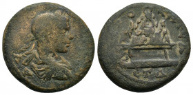 Caesarea, Cappadocia. Severus Alexander 222-235. ΑΥ Κ Μ Α ϹƐΟΥ ΑΛƐΞΑ(Ν)[ ]; laureate head of Severus Alexander, r. seen from rear / Reverse: ΜΗΤΡΟΠ KA...