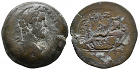 EGYPT, Alexandria. Antoninus Pius. AD 138-161. Dated RY 17 (AD 153-54).VΤ Κ Τ ΑΙ(Λ) ΑΔΡ ΑΝΤⲰΝΙΝΟϹ ϹƐΒ ƐV(Ϲ); laureate head of Antoninus Pius with trac...