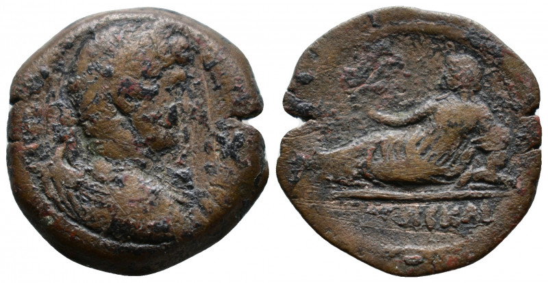 EGYPT, Alexandria. Hadrian 117-138. RY 13 (128-129).ΑΥΤ ΚΑΙ - ΤΡΑΙ ΑΔΡΙΑ ϹƐΒ; la...