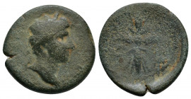 Lydia, Philadelphia. Caligula (37-41). Bare head r / winged thunderbolt. AE 7.27g