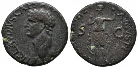 Claudius 41-54. Dupondius, Rome mint. TI CLAVDIVS CAESAR AVG P M TR P IMP (or TR P IMP P P), head of Claudius, bare, left / CONSTANTIAE AVGVSTI S C: C...