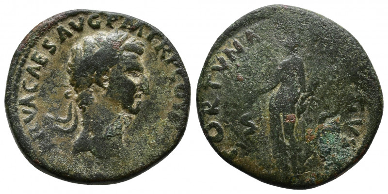 Nerva 97-98. As Ӕ, struck AD 96 or 97 MP NERVA CAES AVG P M TR P COS [...] / FOR...