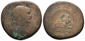 Trajan (98-117). Sestertius. Rome. Obv: IMP CAES NERVAE TRAIANO AVG GER DAC P M TR P COS VI P P. Laureate bust right, slight drapery on far shoulder. ...