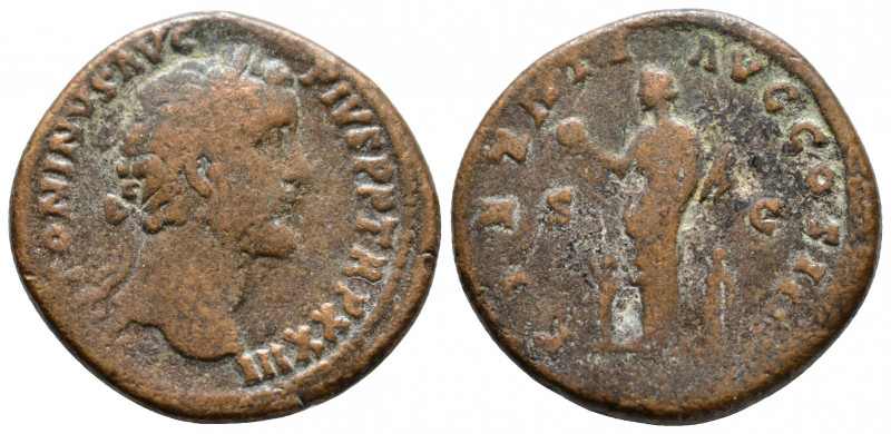 Antoninus Pius. AD 138-161. Æ Sestertius. Rome mint. Struck AD 159-160. ANTONINV...