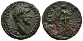 Antoninus Pius, (A.D. 138-161), Ӕ As, Rome mint, issued A.D. 143-144, obv. laureate head of Antoninus Pius to right, around ANTONINVS AVG PI VS P P TR...