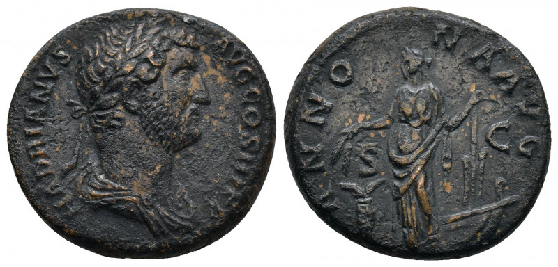 Hadrian 117-138. As Ӕ, Rome, struck 133-135. HADRIANVS AVG COS III P P. Bust of ...