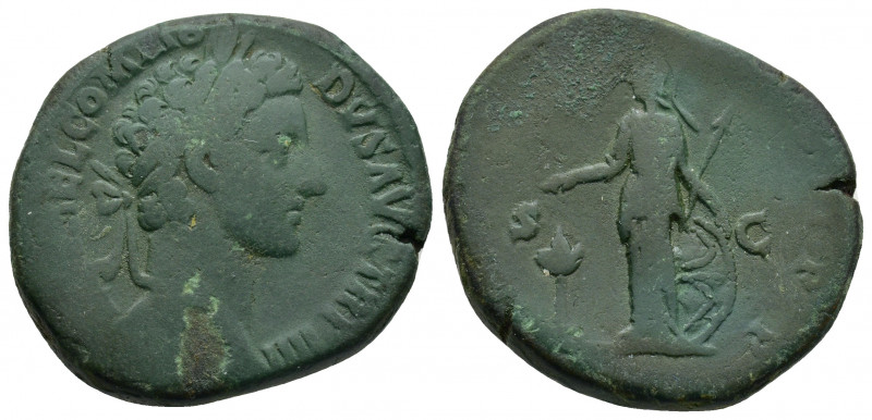 Commodus, as Caesar under Marcus Aurelius. Struck AD 179. Sestertius. L AVREL CO...