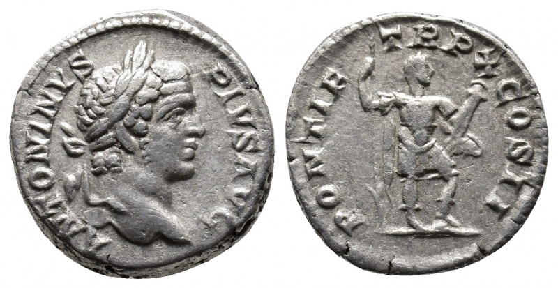 Caracalla, 207 AD. Denarius. Obv: ANTONINVS PIVS AVG, laureate head of Caracalla...