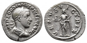 GORDIAN III (238-244 AD). Denarius. Rome, 241 AD. Obv: IMP GORDIANVS PIVS FEL AVG. Laureate, draped and cuirassed bust of Gordian III, right. Rev: VEN...