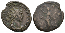 Victorinus, 268 - 271 AD AE Antoninianus, Colonia Agrippinensis Mint, 20mm, 3.23 grams Obverse: IMP C VICTORINVS P F AVG, Radiate, draped and cuirasse...