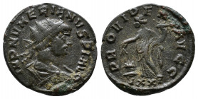 Numerian. As Caesar, AD 283-284. Antoninianus. Ticinium mint. IMP NVMERIANVS P F AVG, bust of Numerian, radiate, draped, right / Providentia, draped, ...