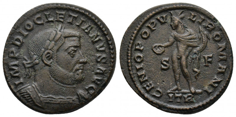 Diocletian 284-305 AD. Trier, c. 302-3 AD, Follis, officina I=1. Obv: IMP DIOCLE...