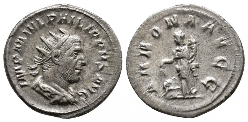 Philip I. Antoninianus. 244-247 AD. Rome. IMP M IVL PHILIPPVS AVG, radiate, drap...