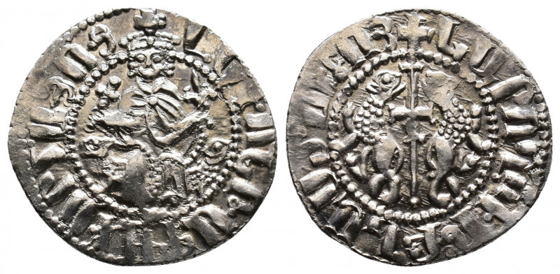 ARMENIA. Levon I (1198-1219). Tram. Crowned figure of Levon seated on throne orn...